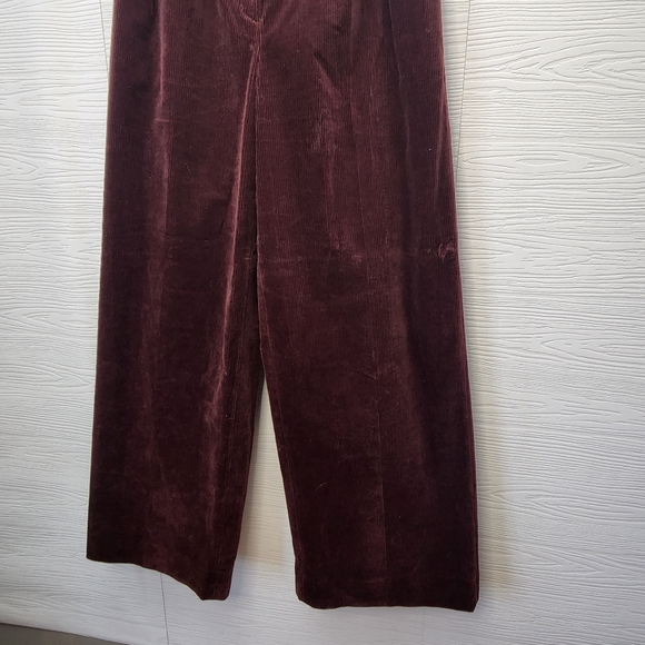 Banana Republic Rivoli Relaxed Dark Cherry Red Burgundy Corduroy Wide Leg Pants - Picture 4 of 9